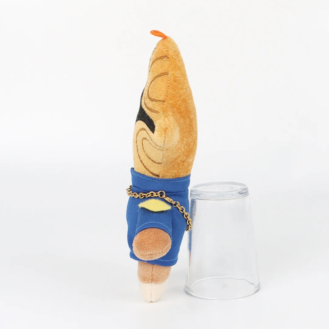金色の鎖が付いた星形ヘッドの青いローブ ぬいぐるみ