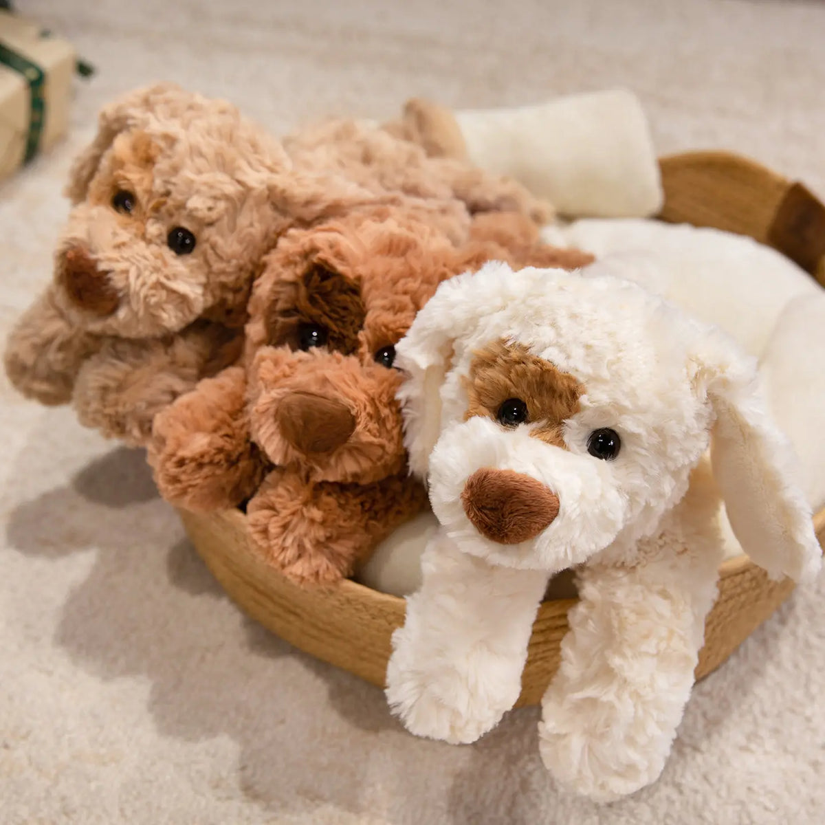 ふわふわ可愛いブラウン系子犬ぬいぐるみ