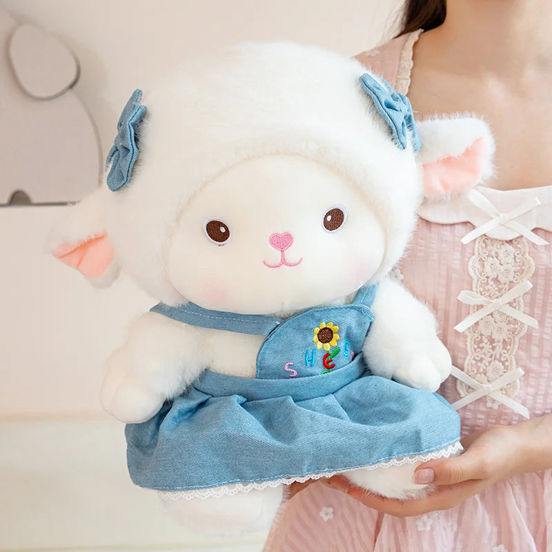 Super Cute A Pair Lovers Sheep Plush Dolls Kawaii Rabbit Alpaca Toys Stuffed Soft Animal Pillow Birthday Wedding Party Throw Toy
