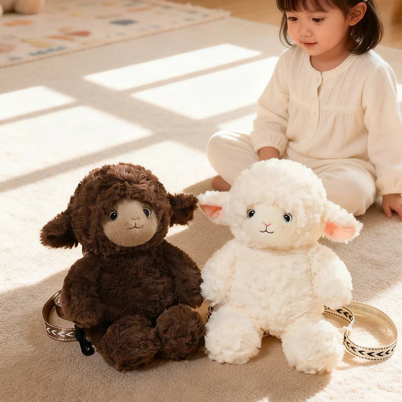 40CM Plush Sheep Animal Backpack Stuffed Toy Cute Soft Lamb Shoulder Bag Plushie For Kids Girls Birthday Gift
