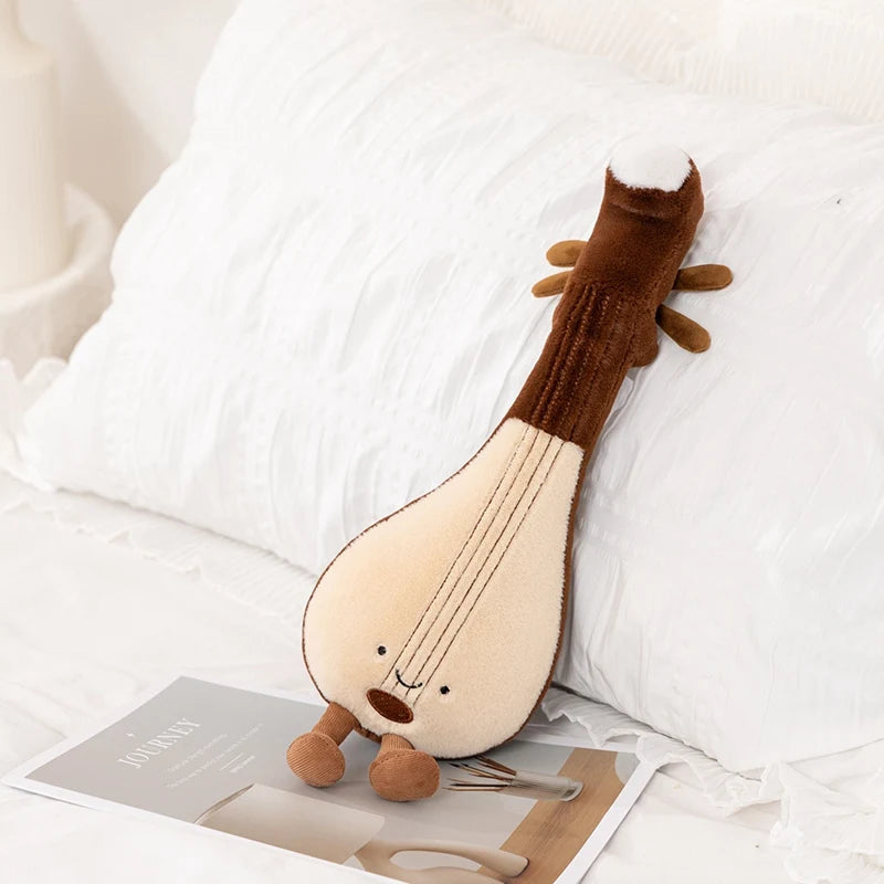 笑顔の楽器モチーフ ふわふわぬいぐるみクッション