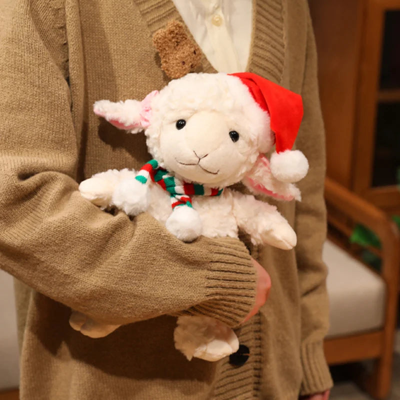 15/22/28cm Cute Soft Christmas Sheep Plush Toys Soft Lamb Plush Dolls Stuffed Sheep Plushie Baby Toys Birthday Gifts for Kids