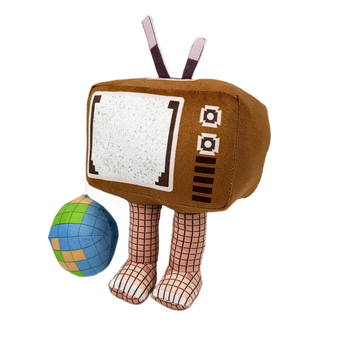レトロ 砂嵐画面 テレビぬいぐるみ 地球儀付き