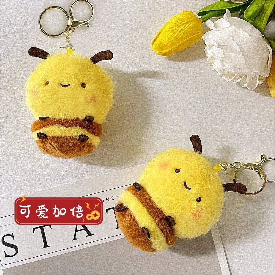 11cm Cartoon Adorable Honey Bee Plush Toys Soft Cute Spring Bees Stuffed Pendants Perfect Birthday Gifts for Kids Girls and Boys