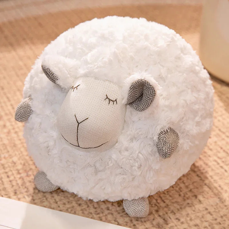 丸い もこもこ ひつじの寝顔 ぬいぐるみクッション