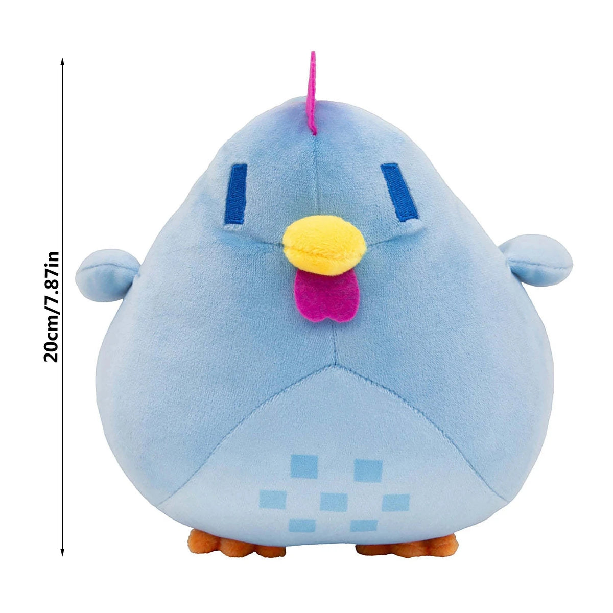 ふわふわ ぷっくり丸い ピクセル柄 ニワトリ ぬいぐるみ