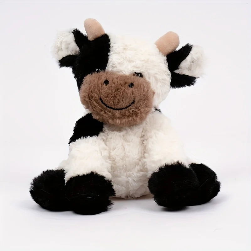 7.87in Cuddly Cow Plush Toy Soft Snuggly Stuffed Animal for Children Cute Silly Cow Doll Kawaii Cattle Plush Kids Birthday Gifts