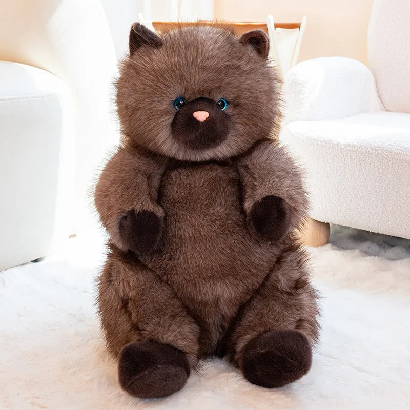 まるまる もふもふ猫ぬいぐるみ シールポイント＆濃いブラウン