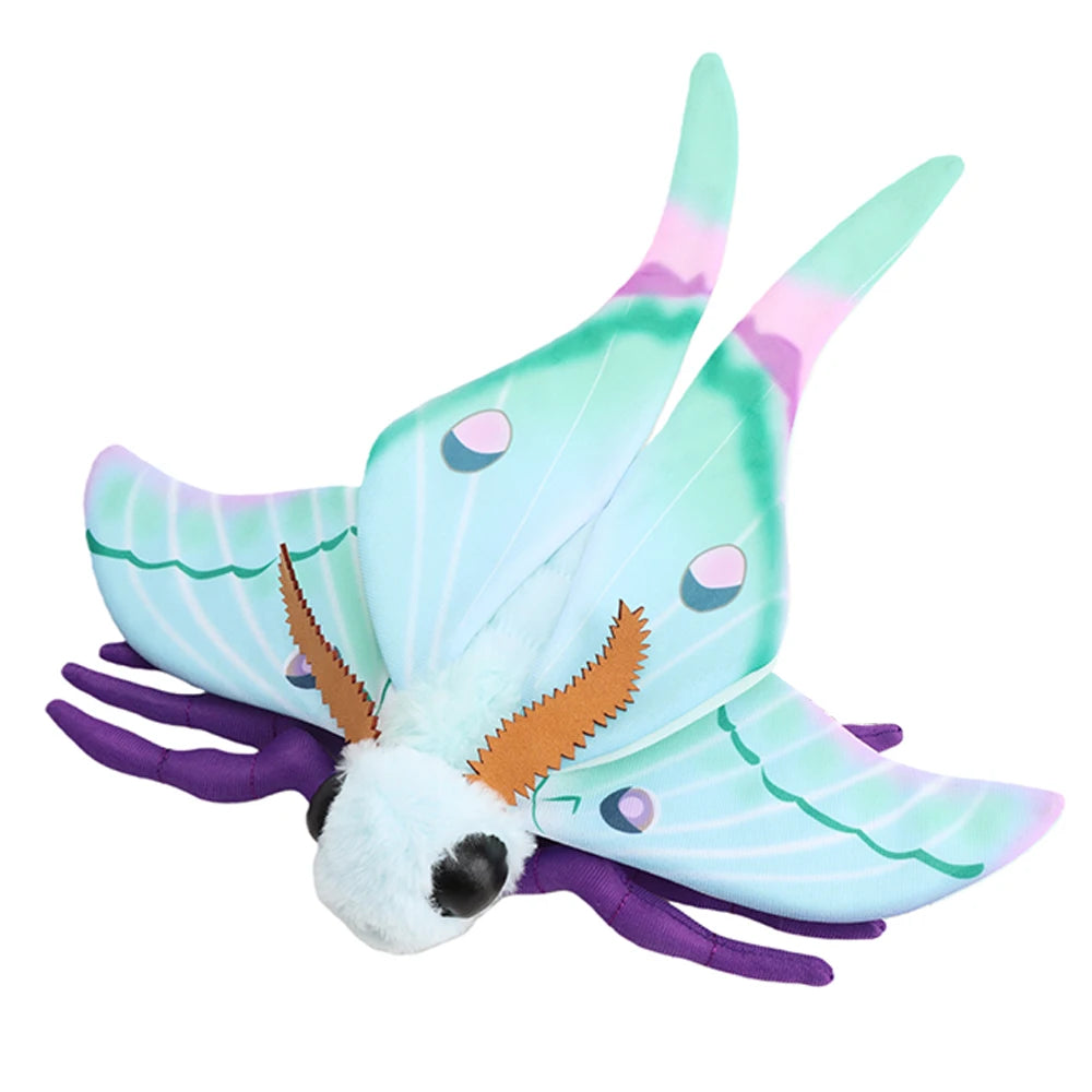 30cm Cute Insect Silkworm Moth Plush Toys Fidelity Luna Moth Plushie Insect Lifelike Luna Moth Stuffed Animals Kawaii Kids Toys