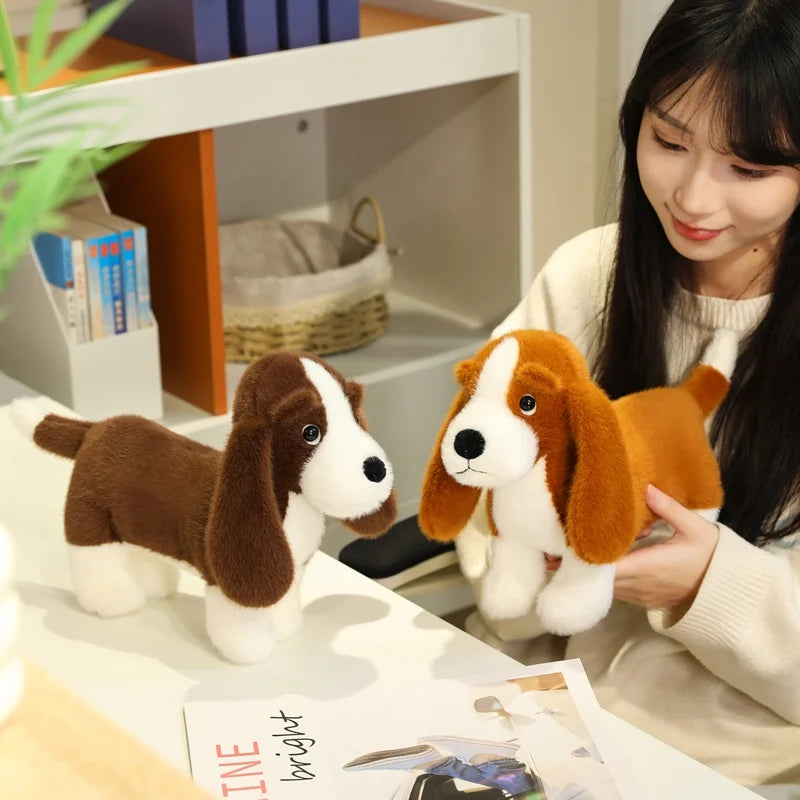 かわいい ふわふわ ビーグル子犬 ぬいぐるみ 茶白模様