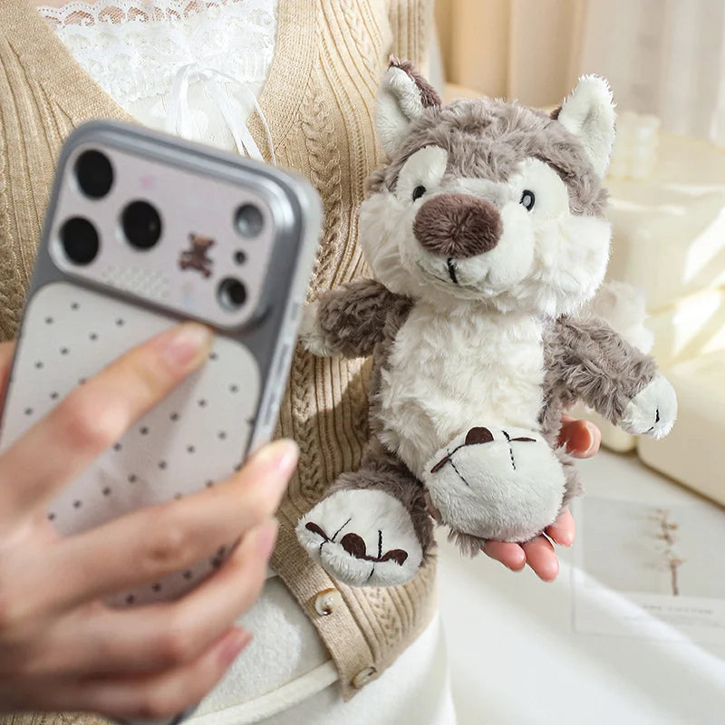24cm Cute Fluffy Wolf Plush Toys Soft Cartoon Grey Wolf Soft Stuffed Animals Doll Kids Birthday Gift Accompany the Sleeping Doll