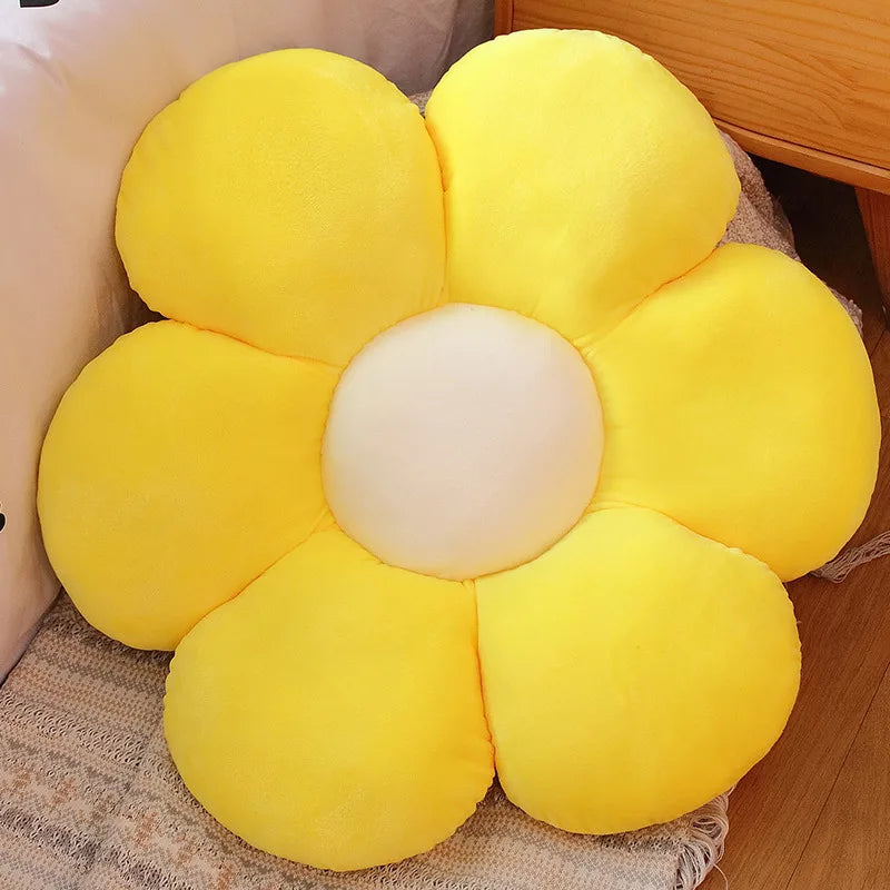 ふわふわ タイダイ柄 花形クッション
