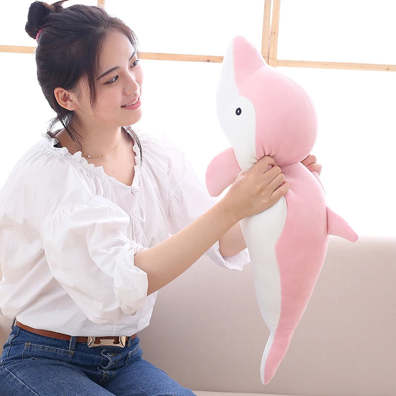 ふわふわ やわらか イルカ ぬいぐるみ ピンク グレー