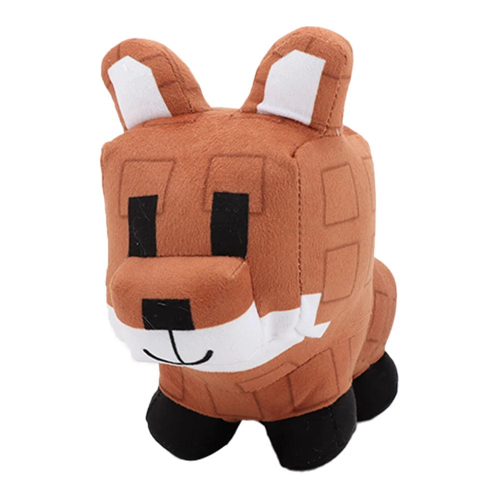 マインクラフト風 ブロック 動物 ぬいぐるみ キツネ タヌキ