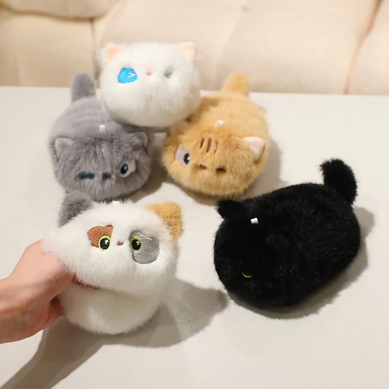 かわいい猫の顔 ふわふわぬいぐるみ ポーチ