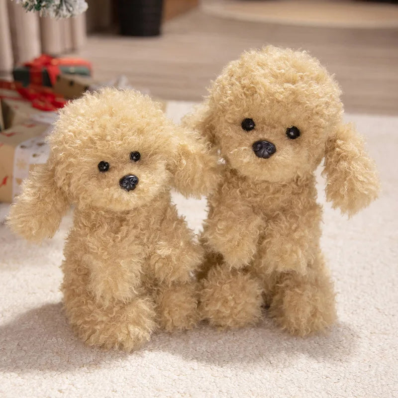 New 32CM Cute lifelikeTeddy Dog Plush Toy Curly Dog Doll Kawaii Simulation Dog To Send Christmas Birthday Gift