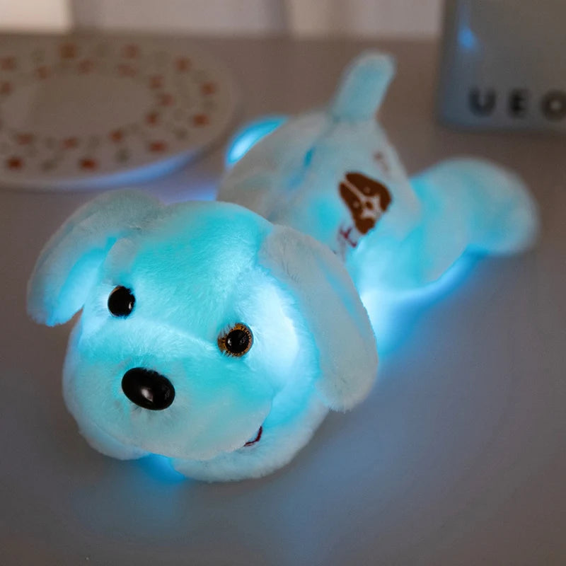 Luminous Dog Plush Toy Cute Cartoon Stuffed Soft Lying Animal Doll Anti Stress Home Decor Toys Gift Birthday Party Toys Kids