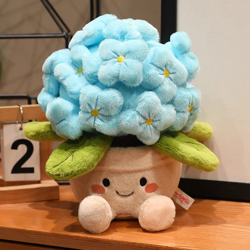 30cm Artificial Flower Plush Toy 3 color Plants Bloom hydrangea macrophylla Soft Dolls Girls Boys Kawaii Xmas Gift Home Decor