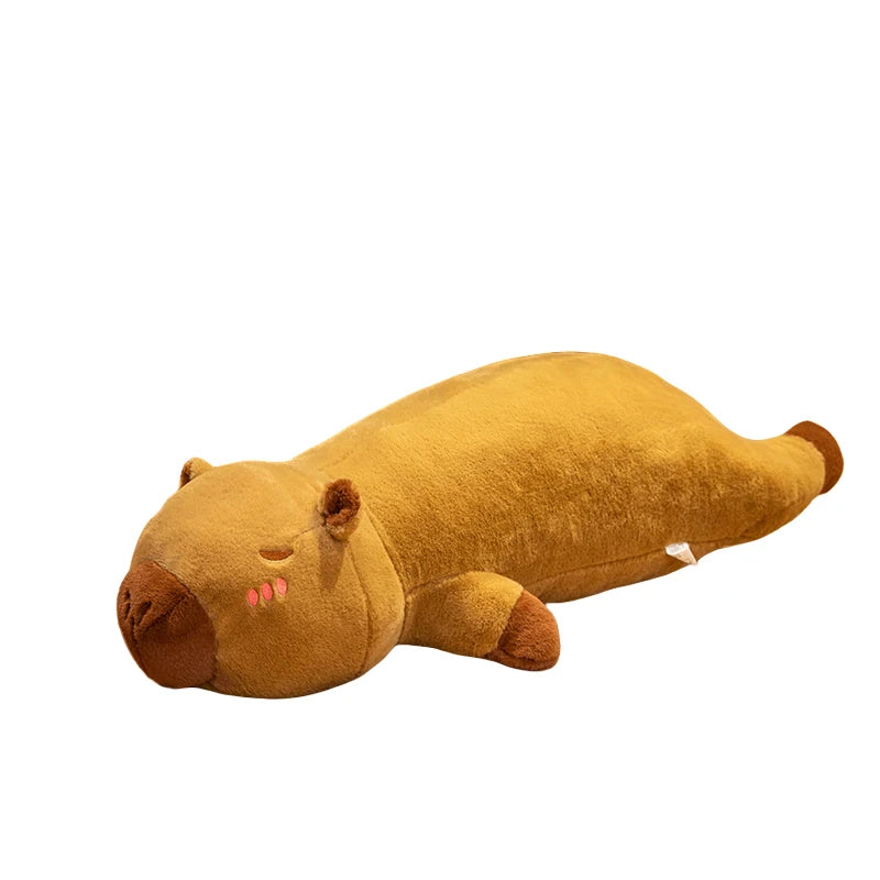 Kawaii Capybara Plush Toy Stuffed Capibara Fluffy Doll Long Sleep Soft Pillow Sofa Cushion Nap Sleeping Toys for School Xmas