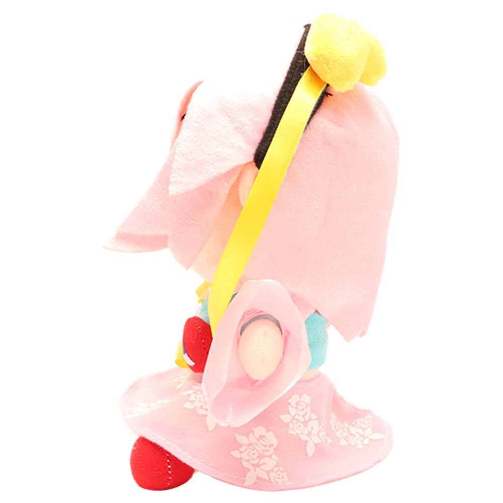 ピンク髪 けだるげな目 アニメ風 ちびキャラ ぬいぐるみ