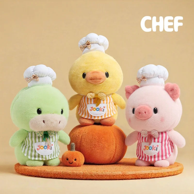 25cm Chef Rabbit Plush Toys Simulation Ducks, Baby Elephant, Dinosaurs, Pig Anime Fluffty Toy Soft Doll Plush Kids Birthday Gift