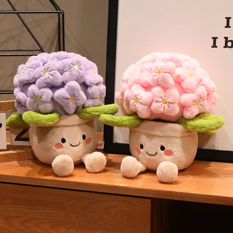 30cm Artificial Flower Plush Toy 3 color Plants Bloom hydrangea macrophylla Soft Dolls Girls Boys Kawaii Xmas Gift Home Decor