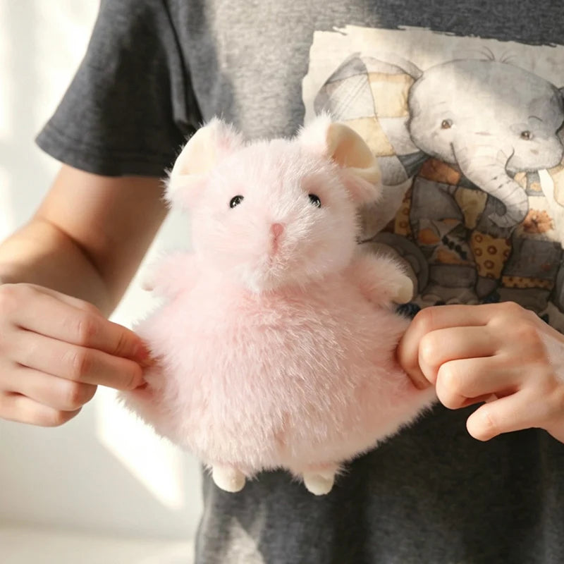 12cm Cute Fancy Rat Plush Toys Cartoon Kawaii Rat Doll Soft Cozy Lying Prone Pets Office Companion Adorable Birthday Gift