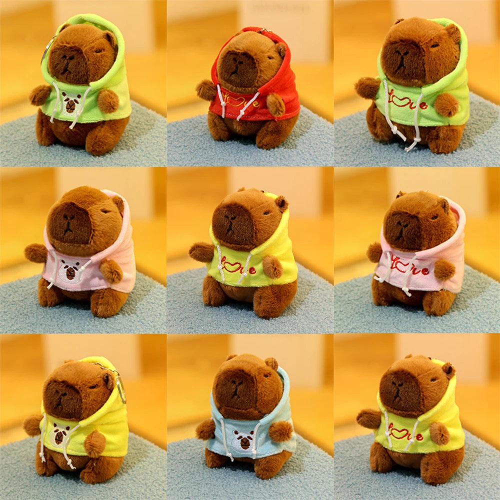 12cm Cute Cartoon Capybara Pendant Plush Toy Dolls Bag Hanging Ornaments Cute Kapibala Keychain Desktop Dolls Ornaments Pendants
