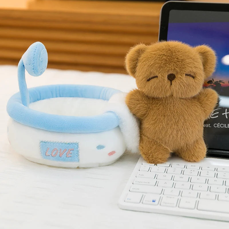ミニ お風呂タイム 寝そべり 動物 ぬいぐるみ