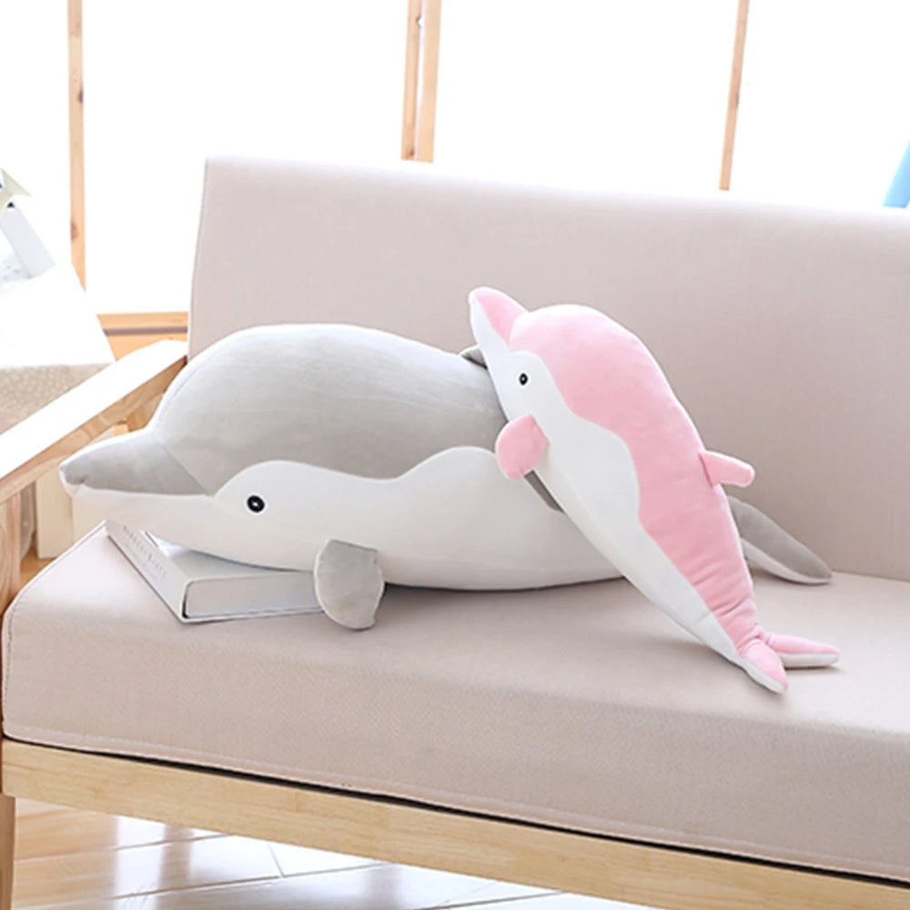 ふわふわ やわらか イルカ ぬいぐるみ ピンク グレー