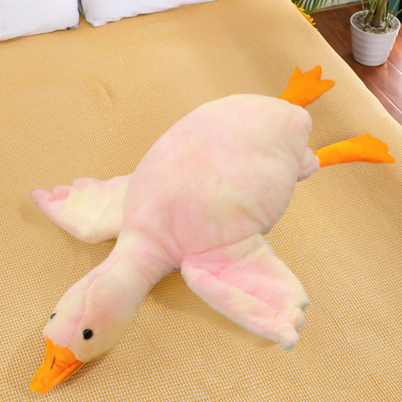 ふわふわ 白い ガチョウの親子 抱き枕