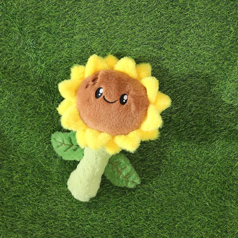 かわいい顔のふわふわひまわり鉢植えぬいぐるみ