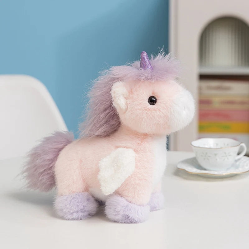 かわいい 白い 羽根付き ユニコーン ぬいぐるみ キラキラ角