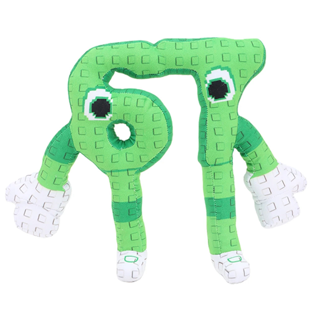 ピクセル風 グリーン 数字の6と7 キャラクター ぬいぐるみ
