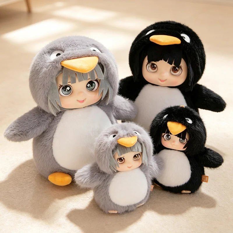 かわいい ペンギン 着ぐるみ 人形 絵本持ち