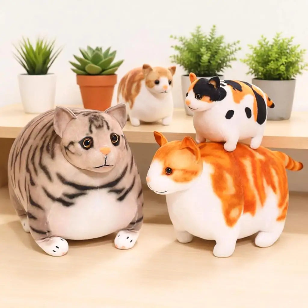もっちり茶トラ猫 ぬいぐるみ 大小セット キーホルダー付き