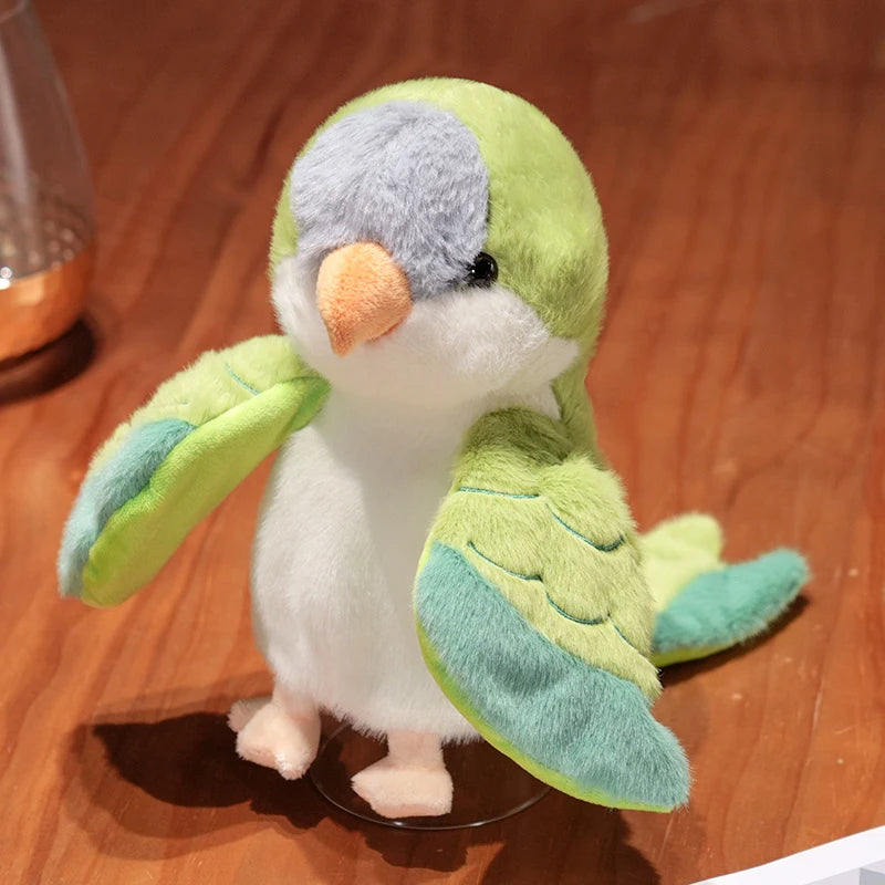 20cm Cute Bird Plush Toys Parrot Cosplay Plush Doll Educational Baby Toys Kawaii Cockatiel/Budgerigar/Monk Parakeet Hand Puppet