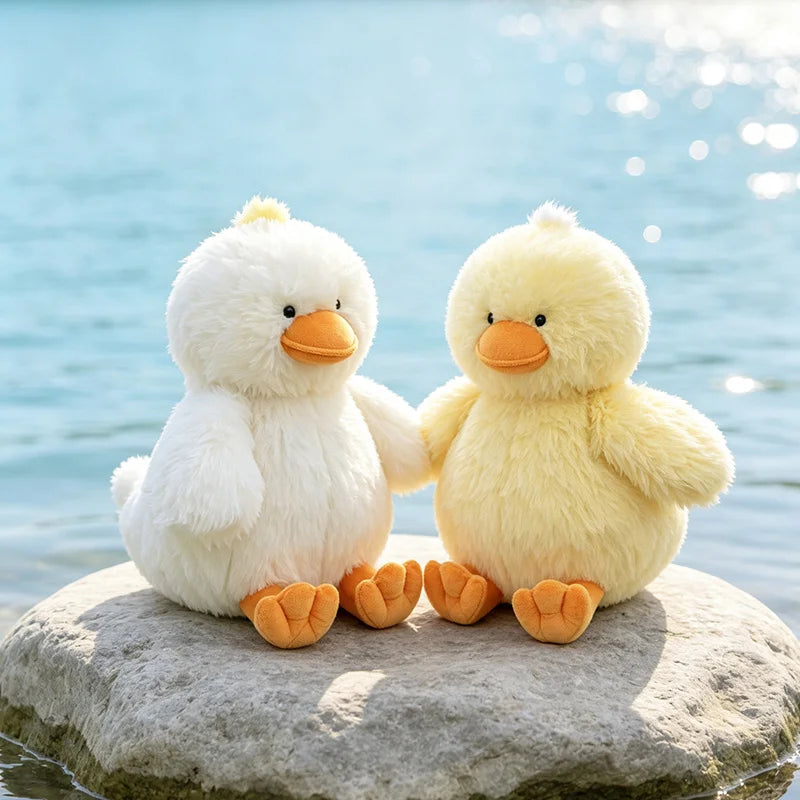 もこもこ ふわふわ 可愛い アヒル ぬいぐるみ 白 黄色