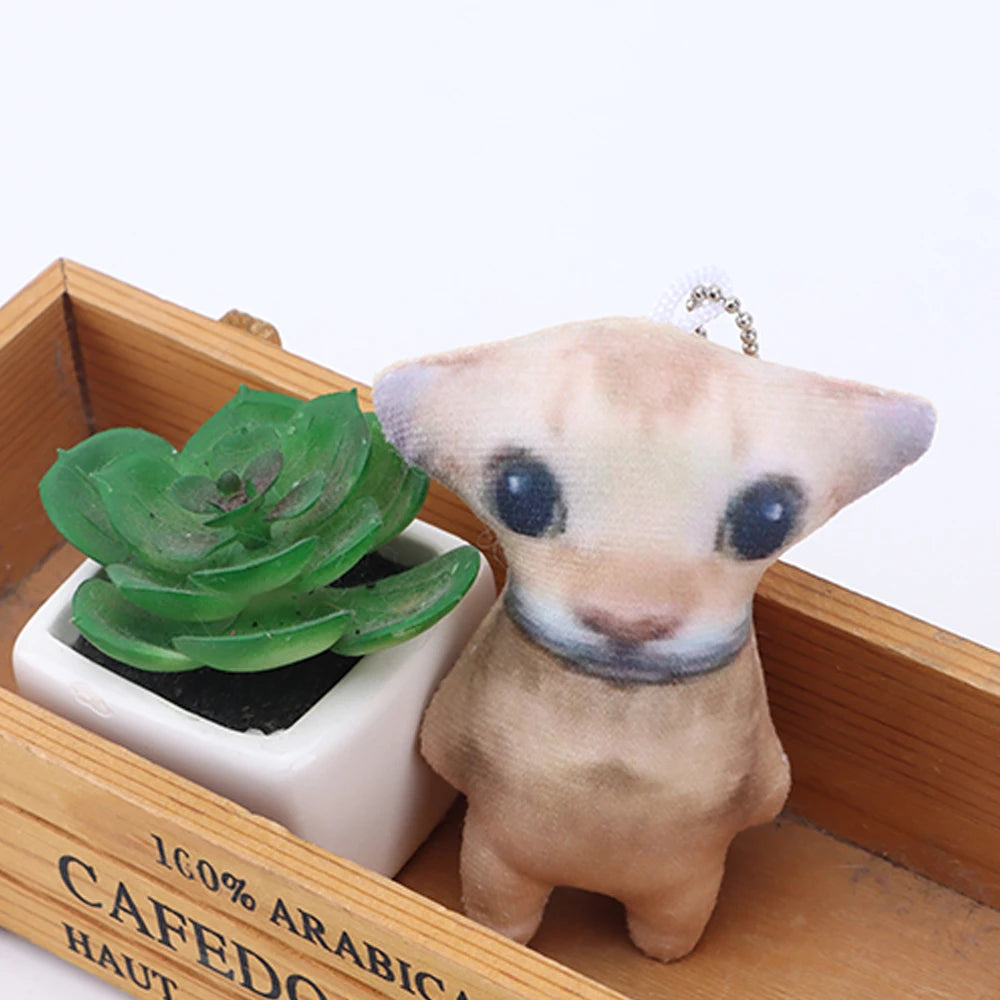 ソフト 目が大きい シュール ビンガス 猫 ぬいぐるみ キーホルダー
