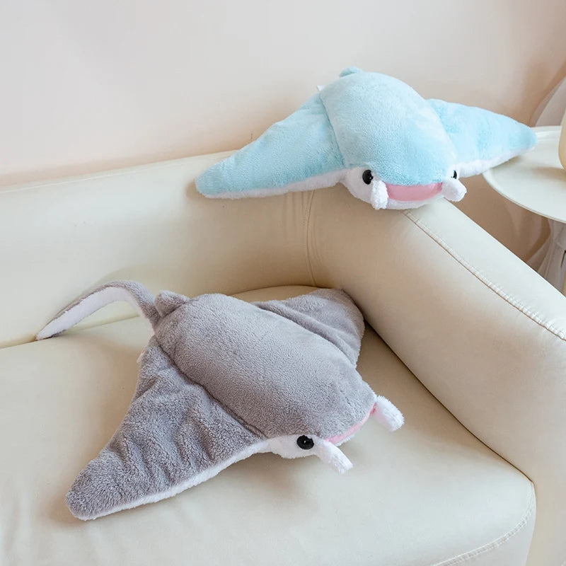 New Cartoon Fish Manta Ray Plush Toy Cute Devil Rajiformes Cute Mobulidae Plushies Pillow Stuffed Soft Marine Life Dolls Gifts