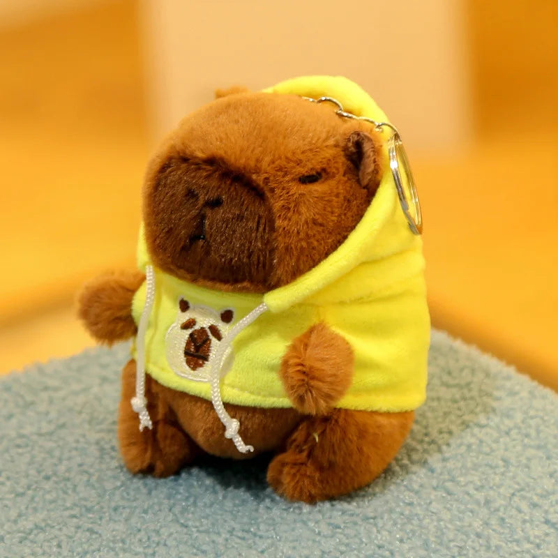 12cm Cute Cartoon Capybara Pendant Plush Toy Dolls Bag Hanging Ornaments Cute Kapibala Keychain Desktop Dolls Ornaments Pendants