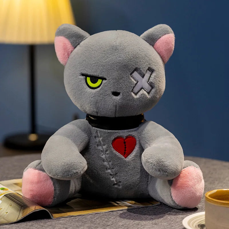25cm Mood Cat Plush Toy Tuffed Dark Series Gothic Lolita Stuffed Animal Plush Cat Plushie Birthday Gift Toys for Kids Room Decor