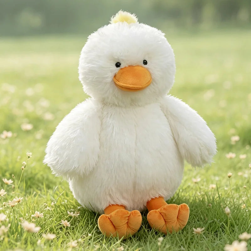 New 35-50cm Simulation Cute Fluffly Hair White Yellow Duck Plush Toys Soft Stuffed Animal Cartoon Pillow Kawaii Room Decor Gifts