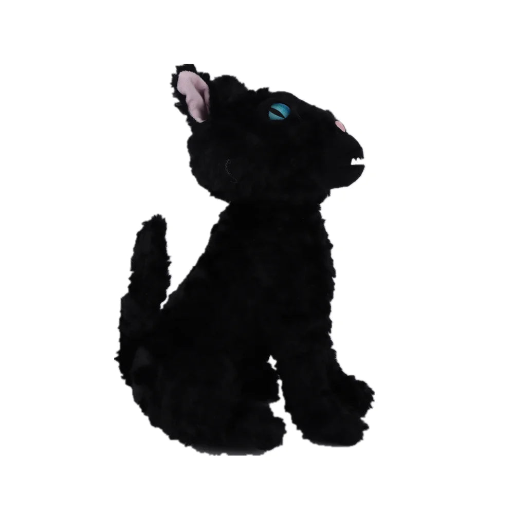 ハロウィン ギザギザ歯の怖い黒猫 もこもこぬいぐるみ