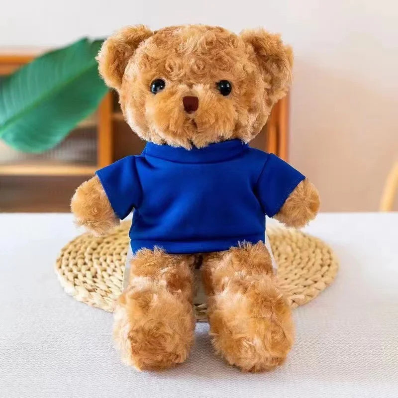 20cm Cute Dressed Teddy Bear Plush Toy Adorable Stuffed Animal with Soft Twisted Teddy Bear Perfect Gift for Girlfriend and Kids