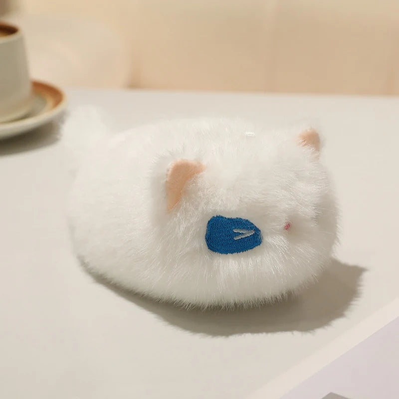 かわいい猫の顔 ふわふわぬいぐるみ ポーチ