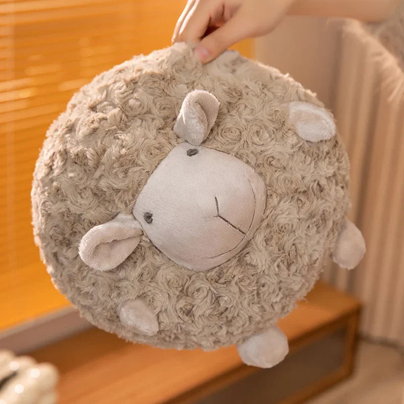 丸い もこもこ ひつじの寝顔 ぬいぐるみクッション