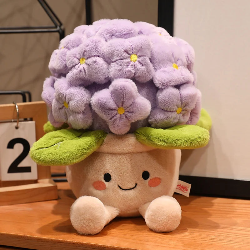 30cm Artificial Flower Plush Toy 3 color Plants Bloom hydrangea macrophylla Soft Dolls Girls Boys Kawaii Xmas Gift Home Decor