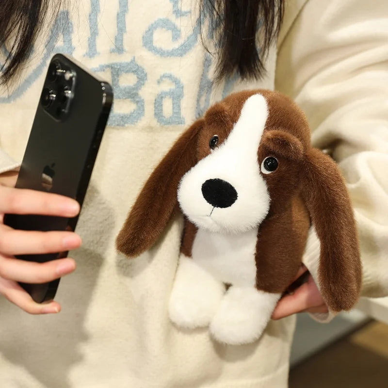 かわいい ふわふわ ビーグル子犬 ぬいぐるみ 茶白模様