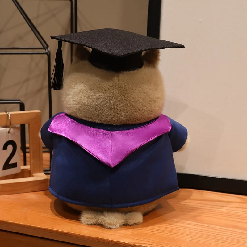 Cute Graduation Owl Plush Toy Stuffed Animal Soft Owl Doll with Cap Gown Plushie Gift for Kids Students Birthday Gift Decor